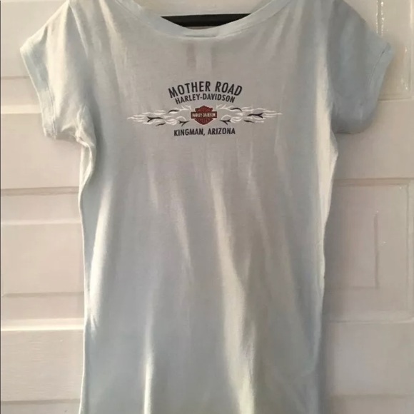 HARLEY DAVIDSON Blue Bling Butterfly Tee Size M - Picture 5 of 5